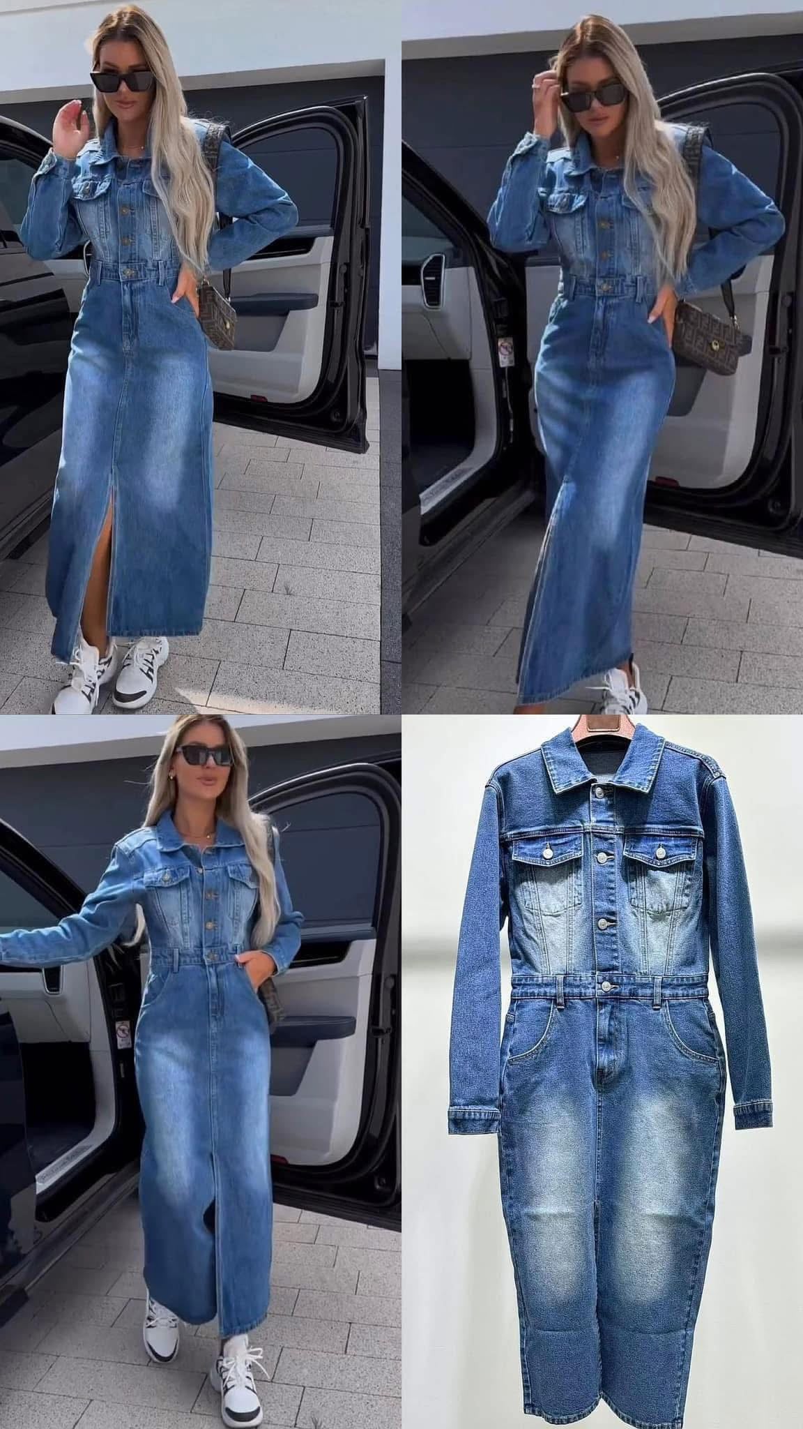 Vestido de ganga comprido