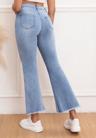 Calça de ganga boca de sino