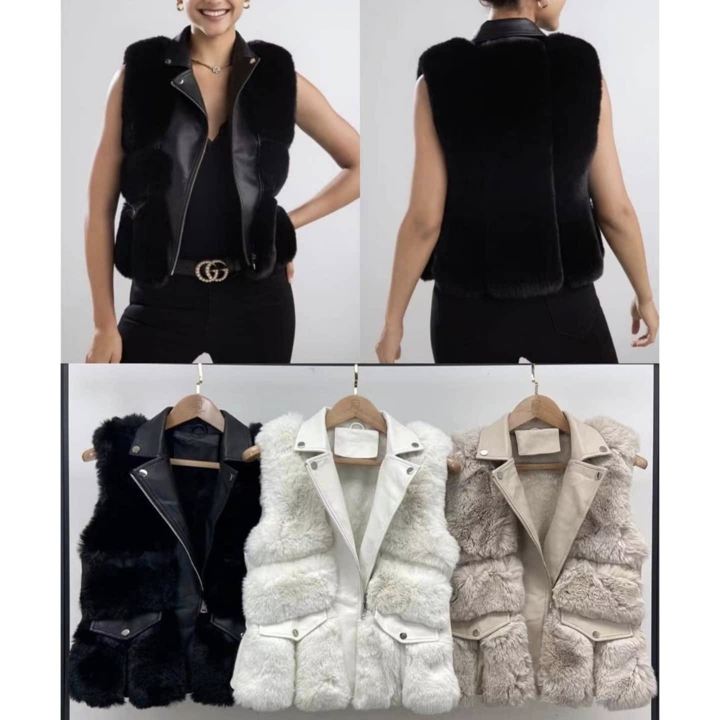 Colete de napa com pêlos