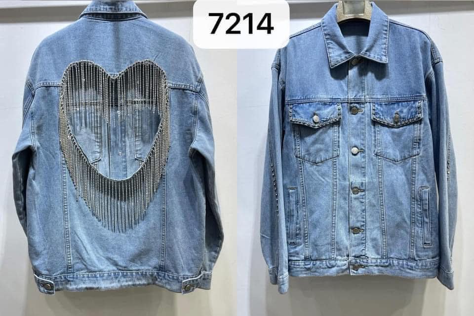 Casaco de ganga brilhos