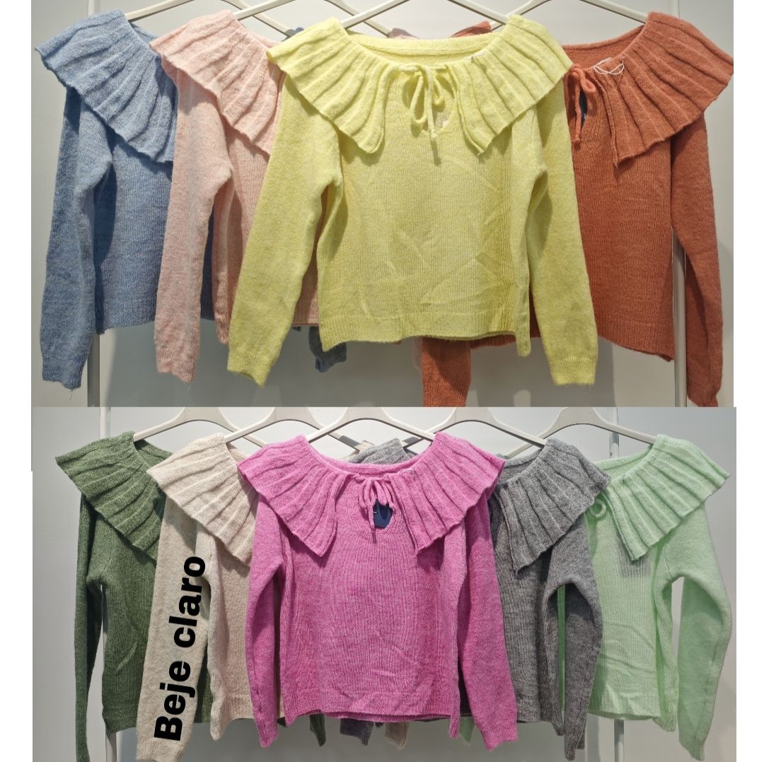 Camisola de malha franzido