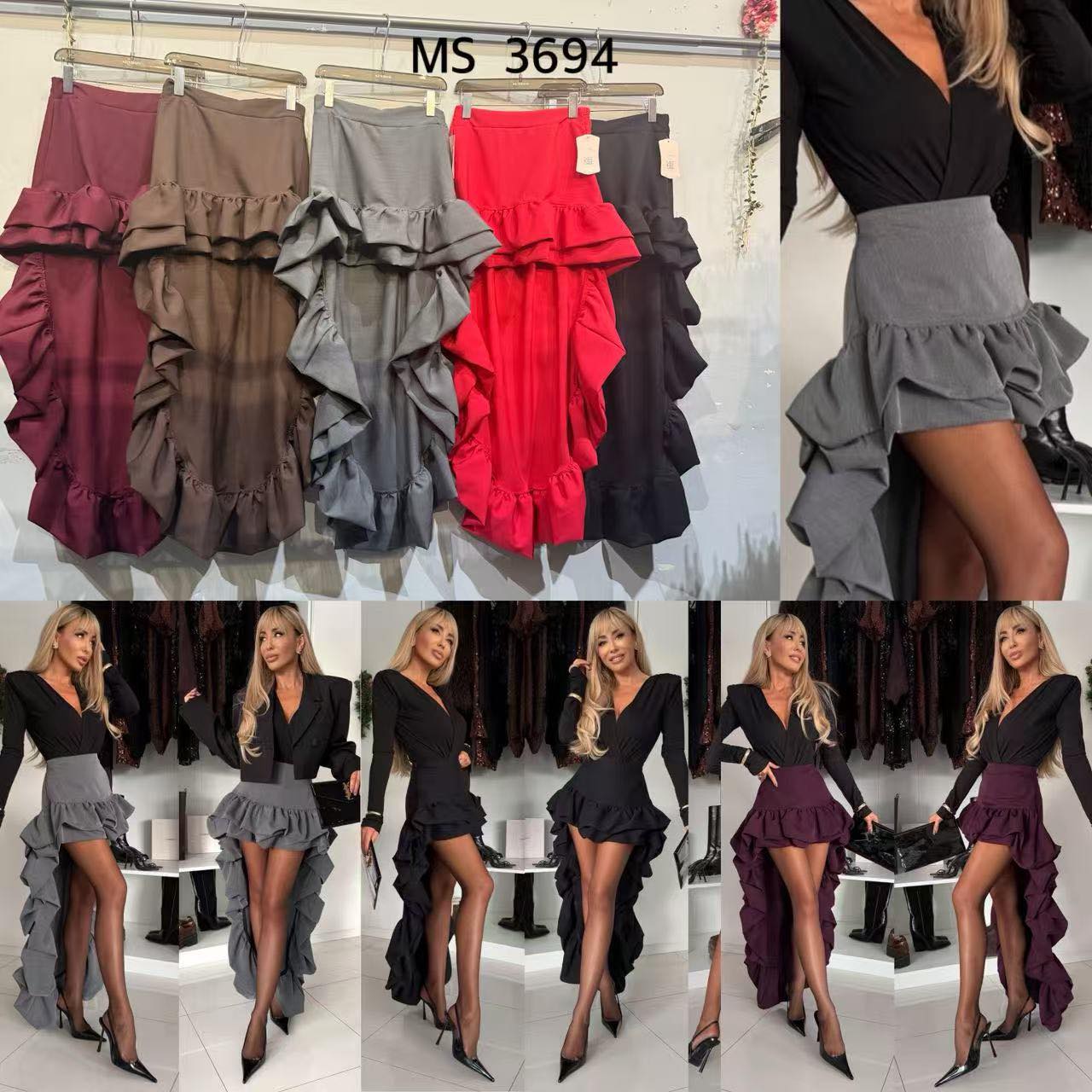 Saia calção folhos