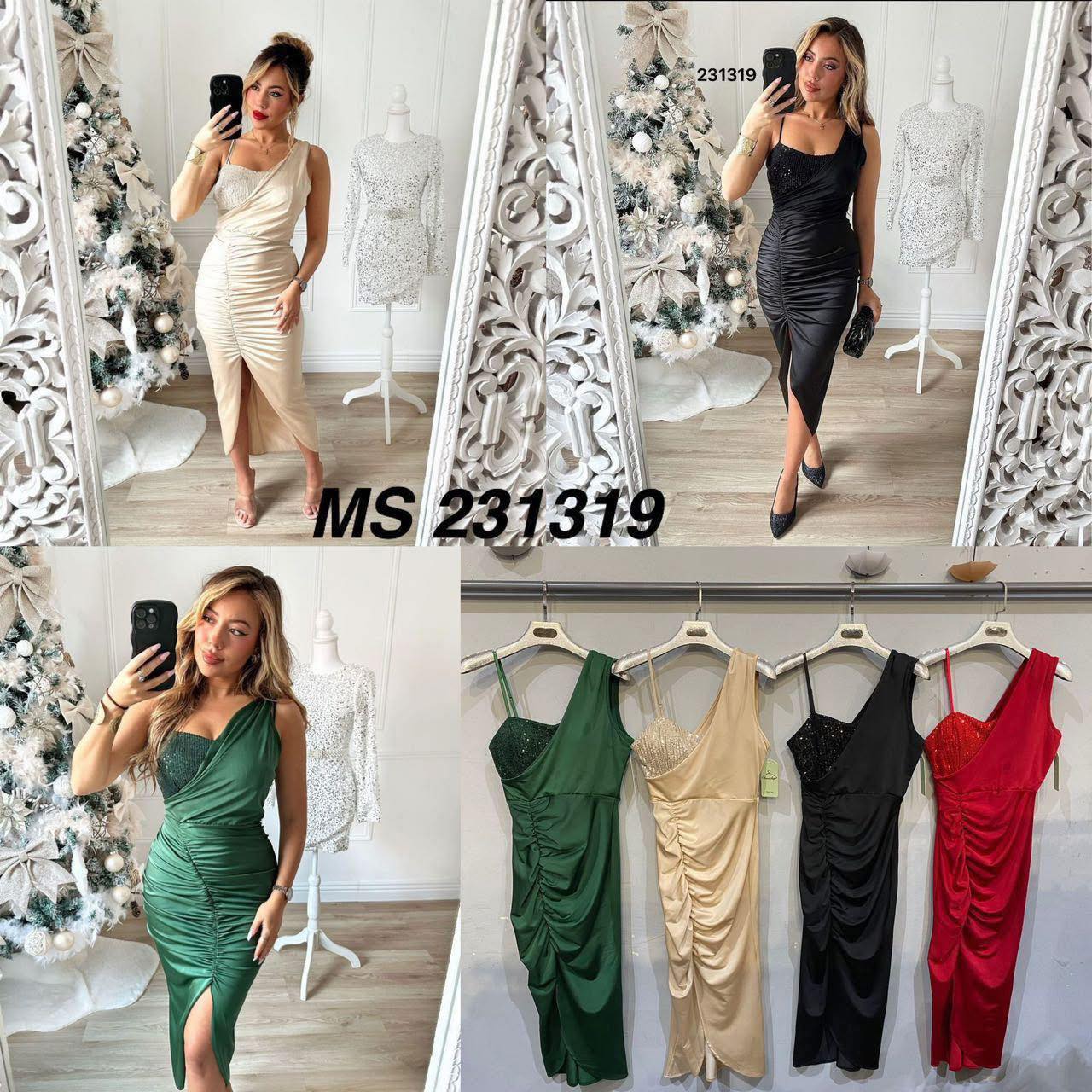 Vestido cetim brilhos