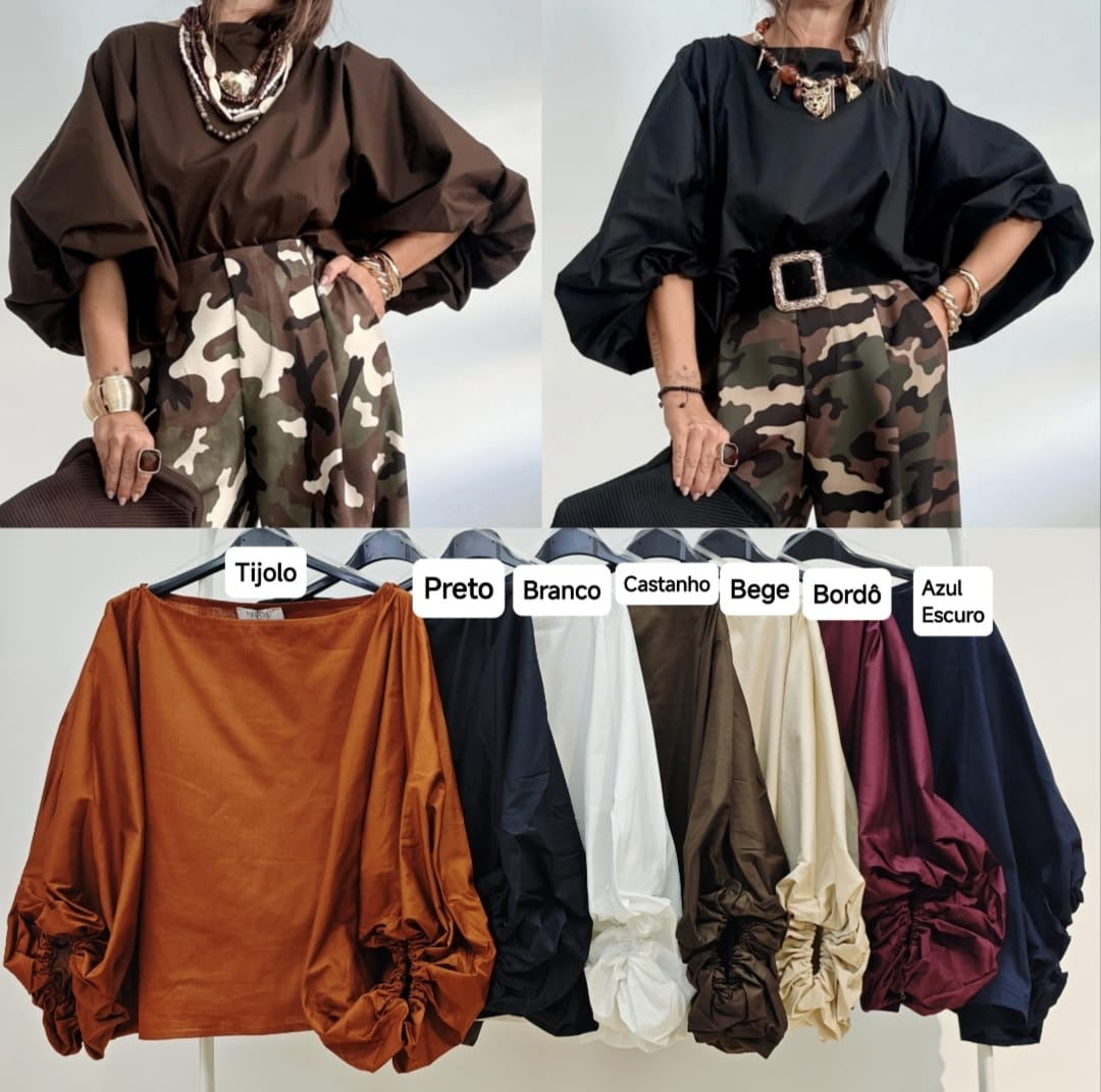 Blusa efeito balão