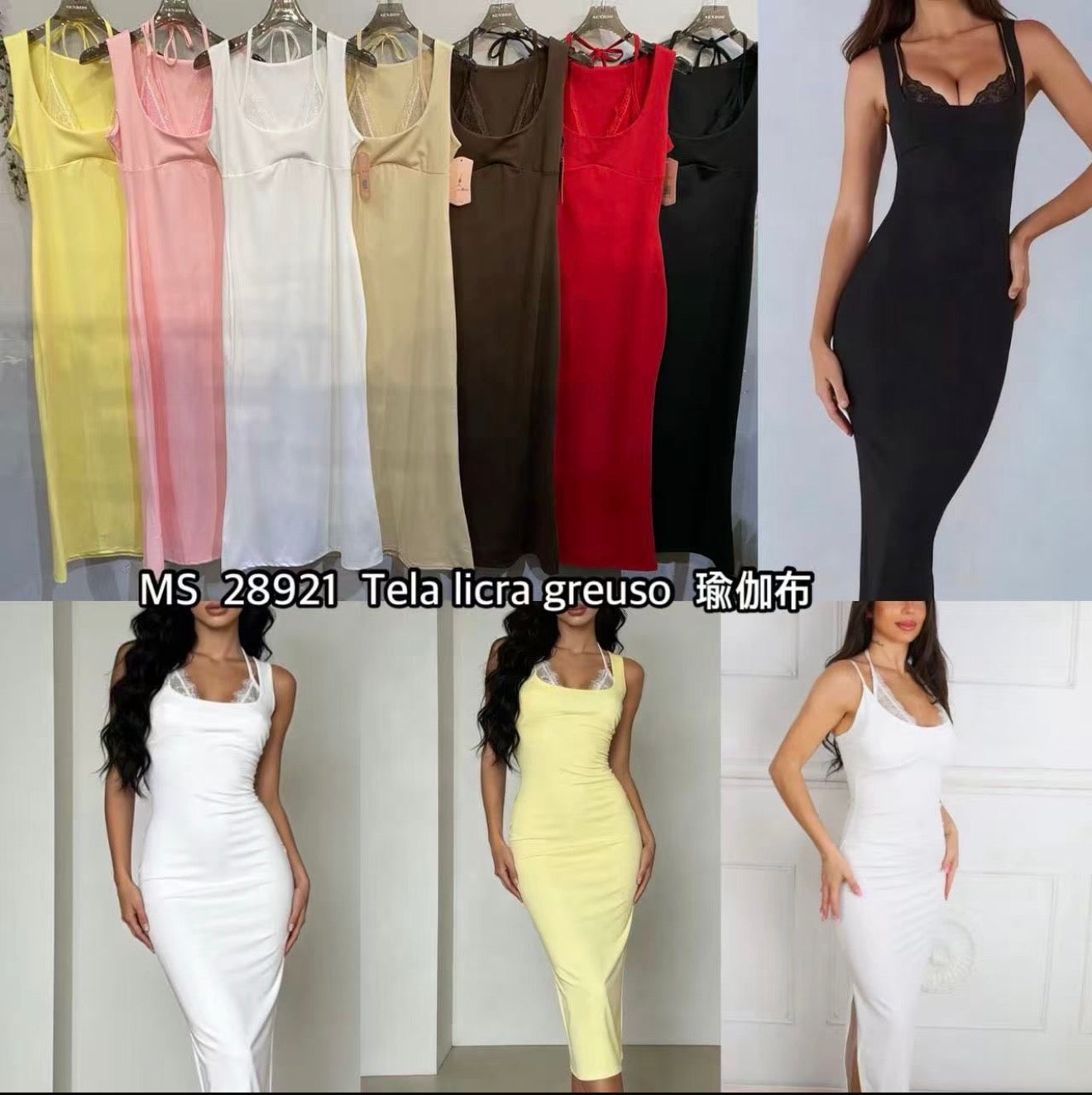 Vestido lycra com renda