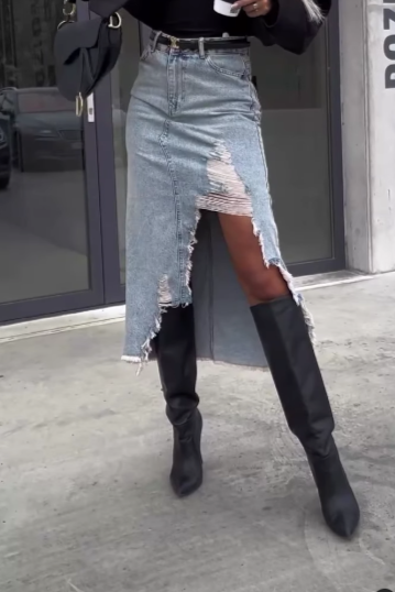 Saia de ganga com rasgo