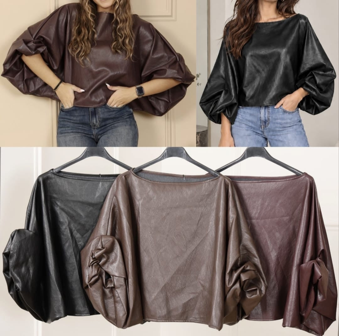 Blusa Napa manga arregaçada