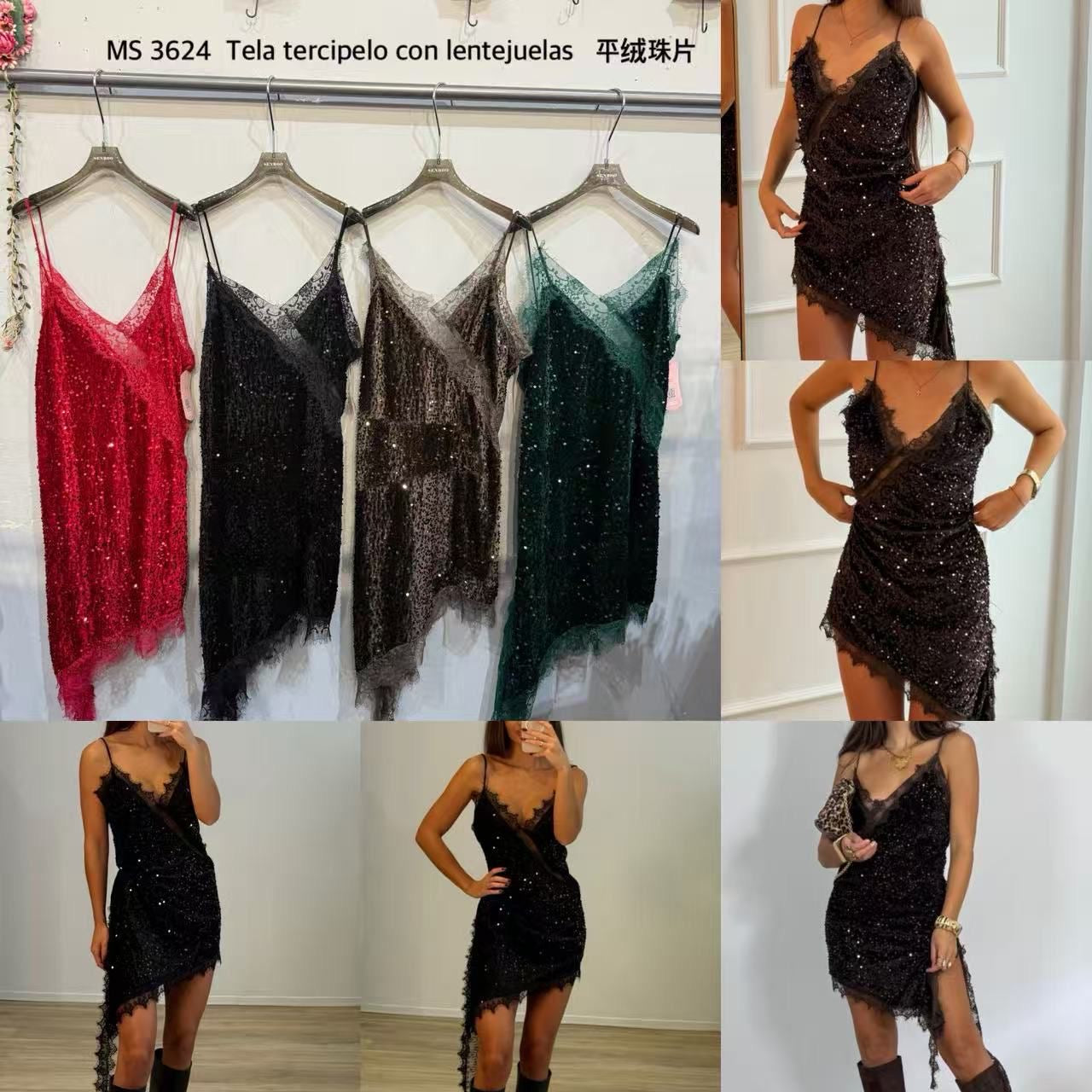 Vestido cetim rendado brilhos