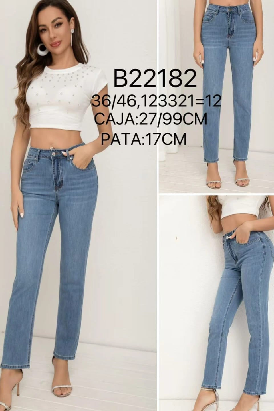 Calças de ganga cintura subida