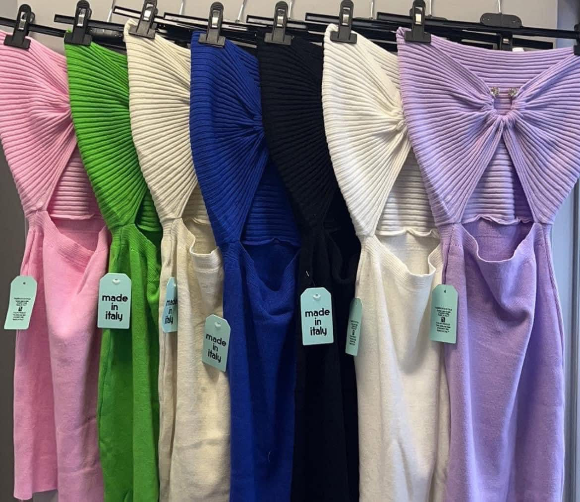 Vestido malha canelada