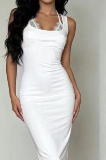 Vestido lycra com renda
