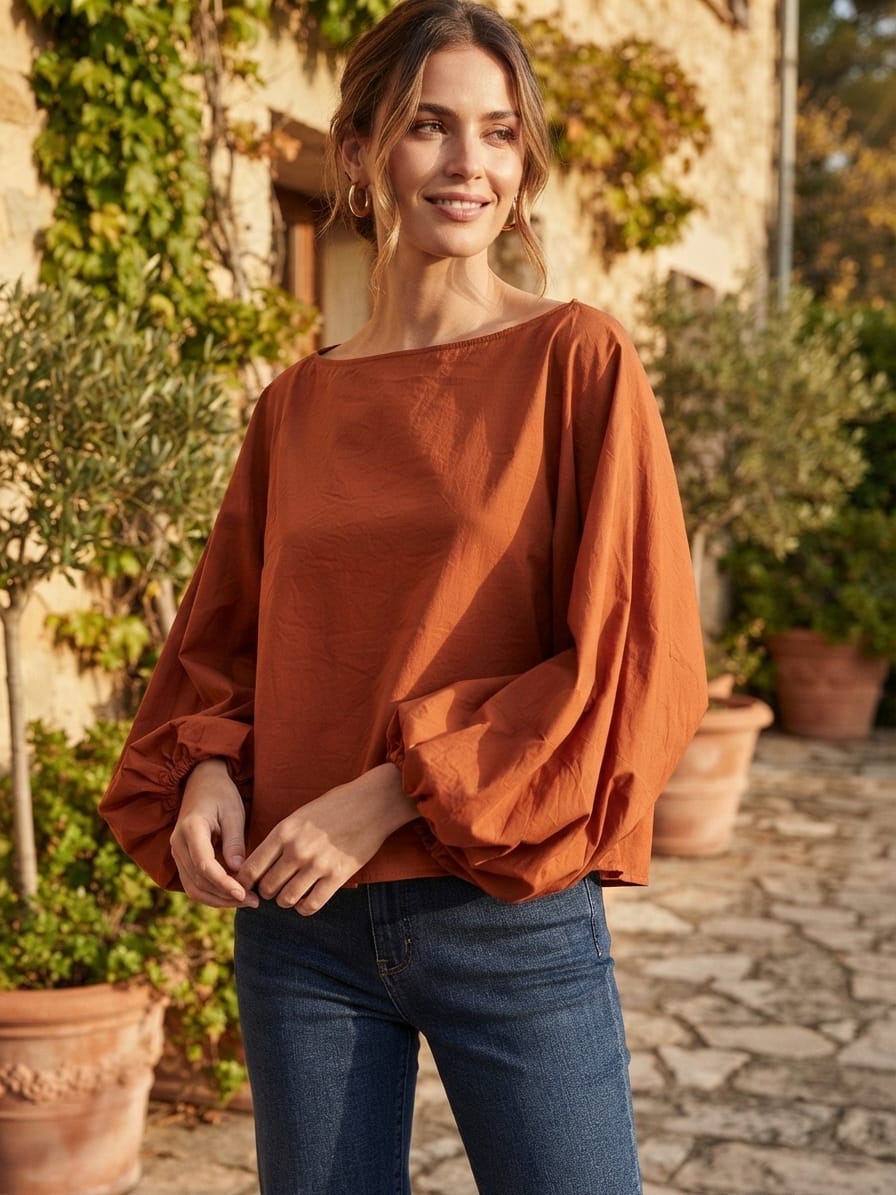 Blusa efeito balão