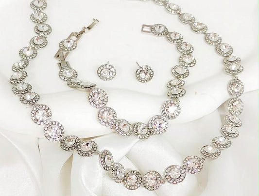 Colar + pulseira+ brincos inspiração Swarovski