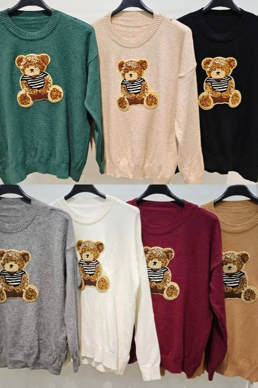 Camisola de malha com urso