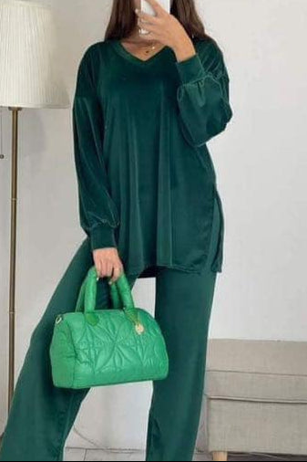 Conjunto veludo acetinado