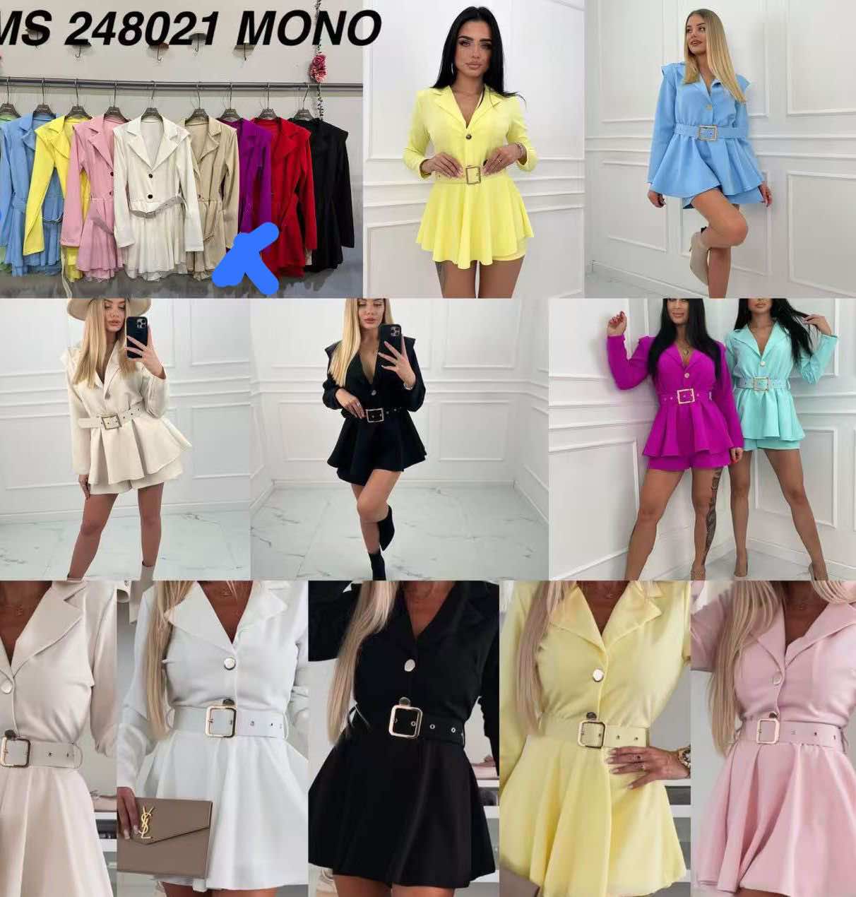 Macacão vestido com cinto