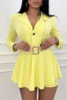 Macacão vestido com cinto