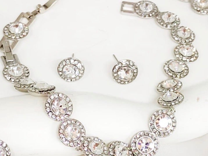 Pulseira + brincos inspiração Swarovski