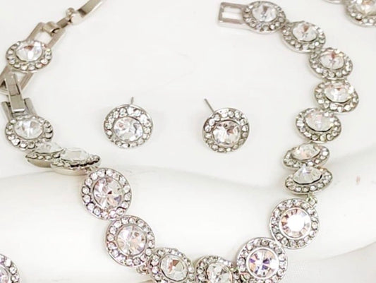 Pulseira + brincos inspiração Swarovski