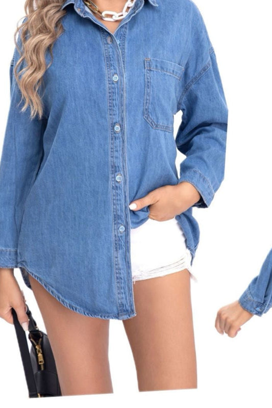 Camisa de ganga modelo oversize
