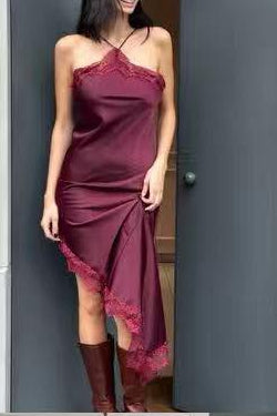 Vestido cetim rendado