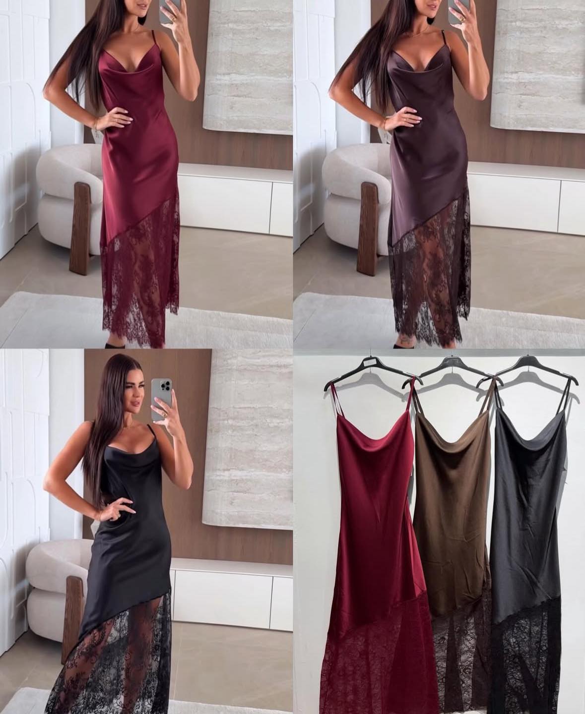 Vestido Cetim tendência