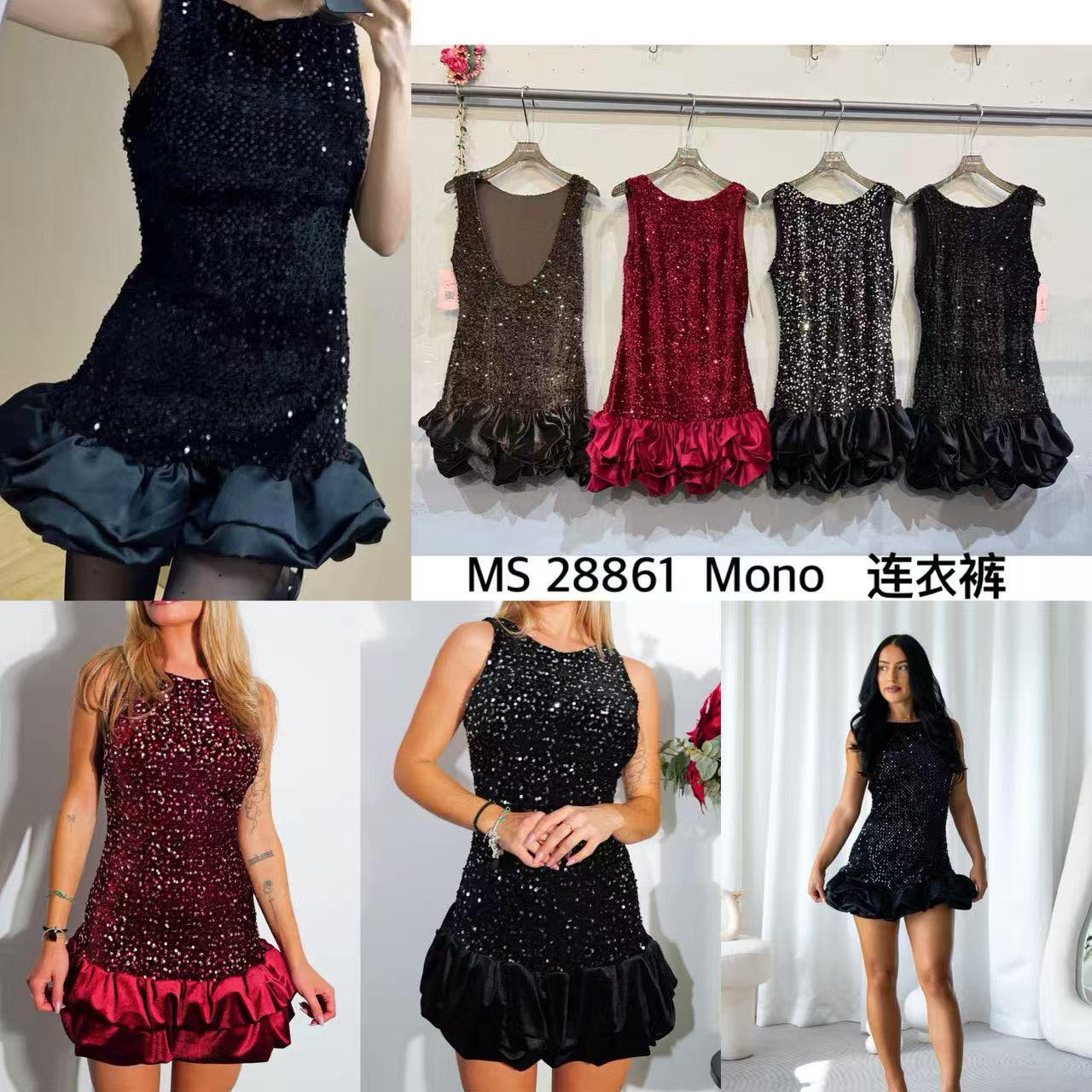 Macacão vestido lantejoulas