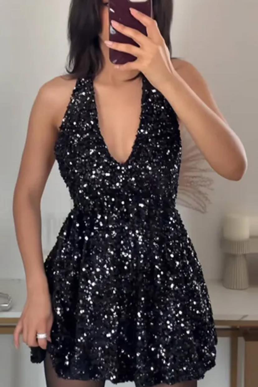 Vestido brilhos lantejoulas
