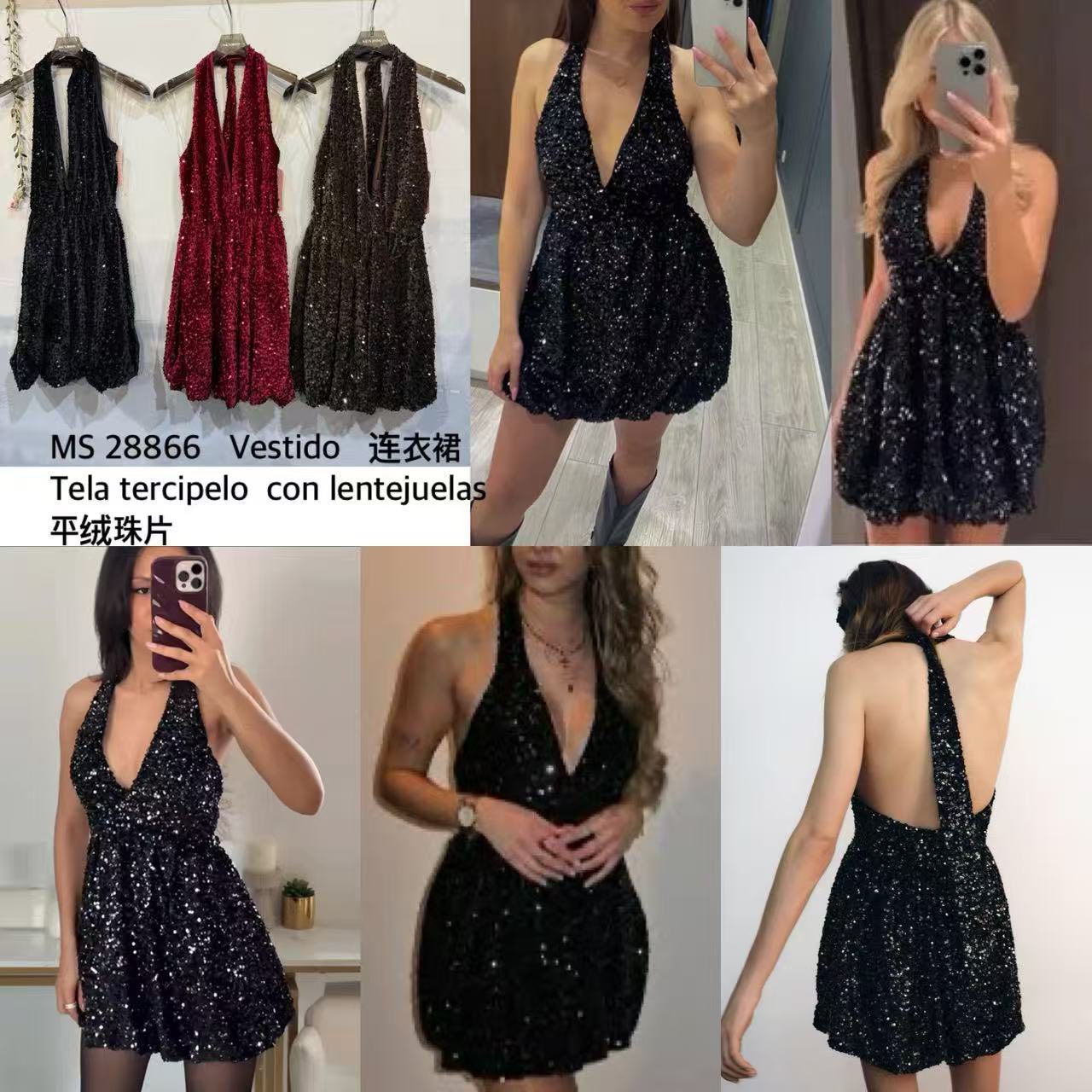 Vestido brilhos lantejoulas