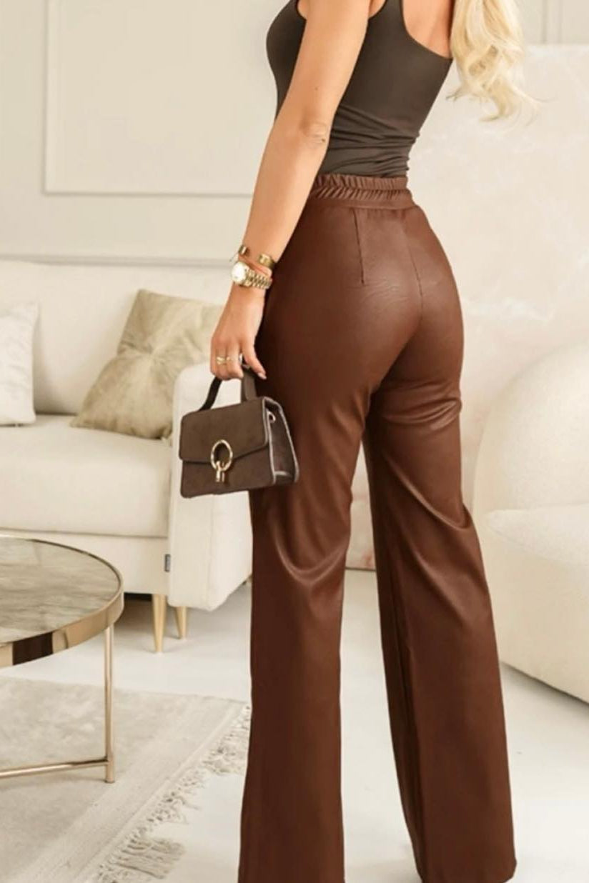 Calças napa elástico