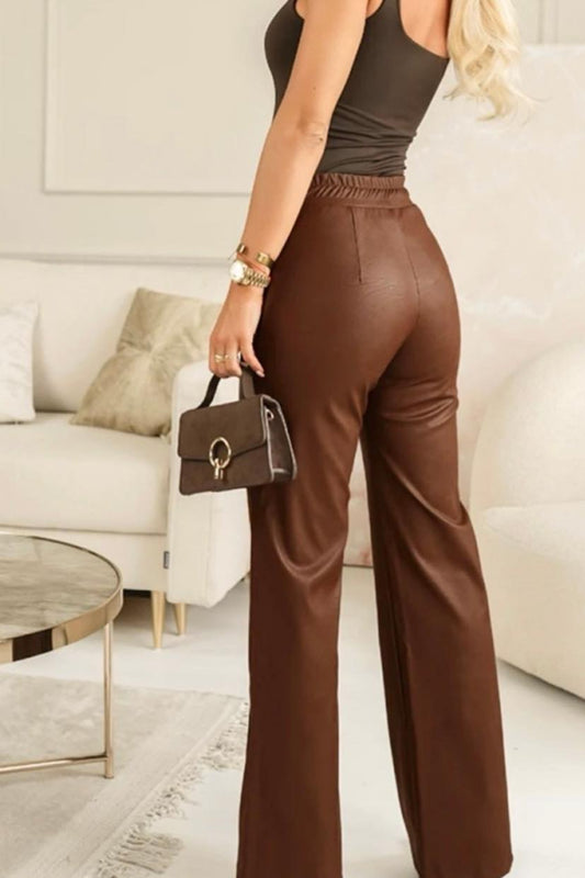 Calças napa elástico