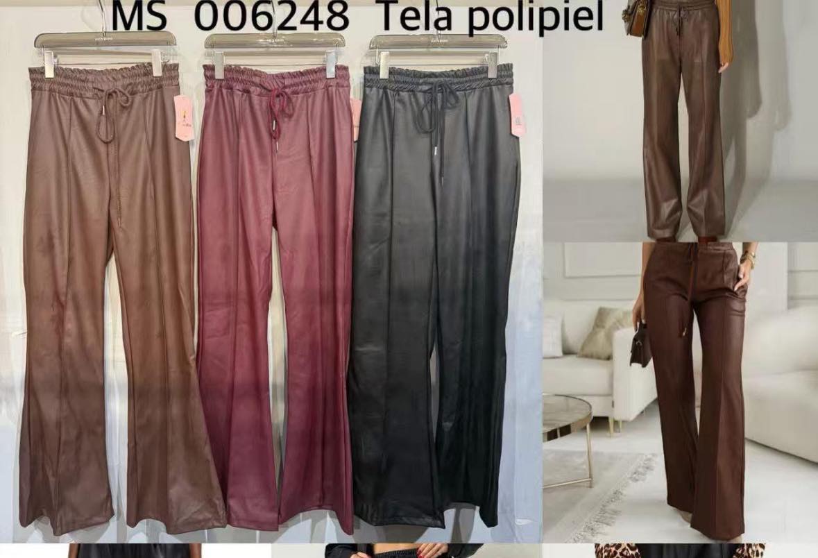 Calças napa elástico