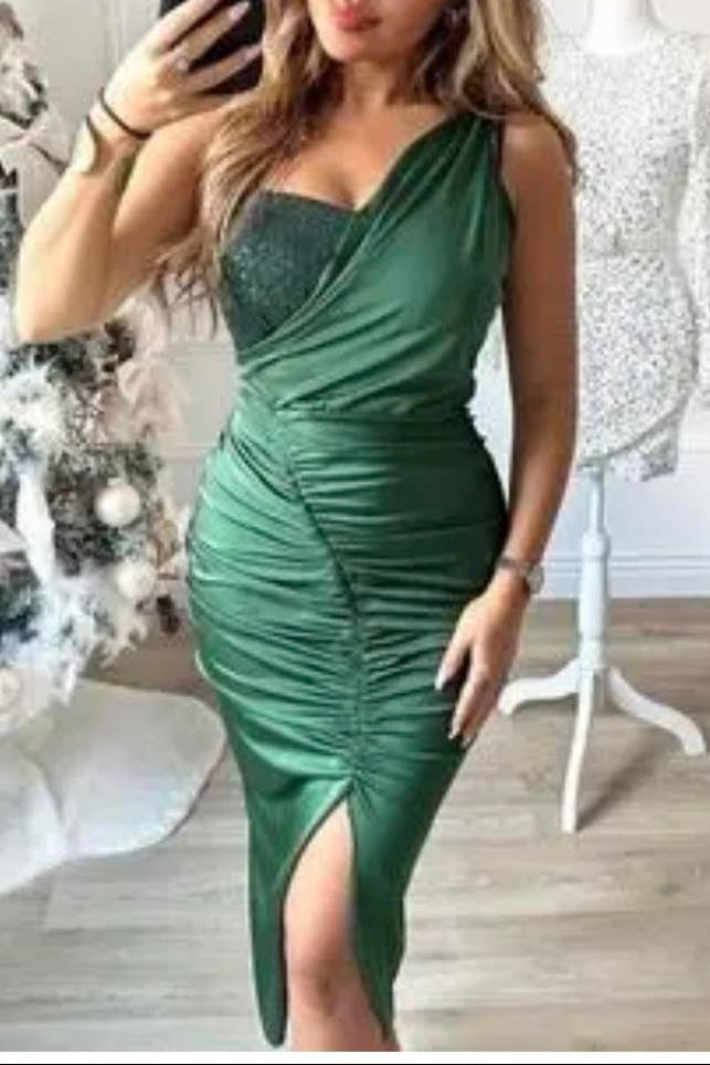 Vestido cetim brilhos