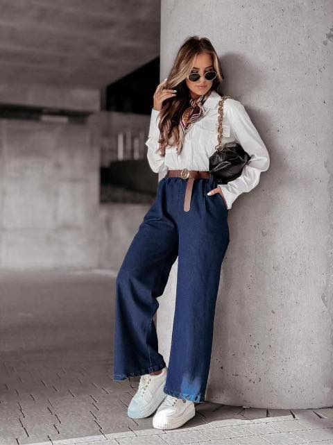 Calça de ganga inspo Celine