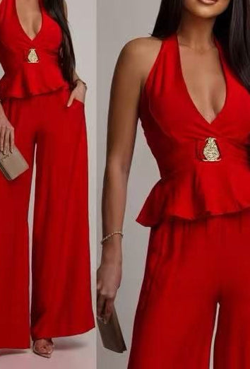 Conjunto detalhe dourado