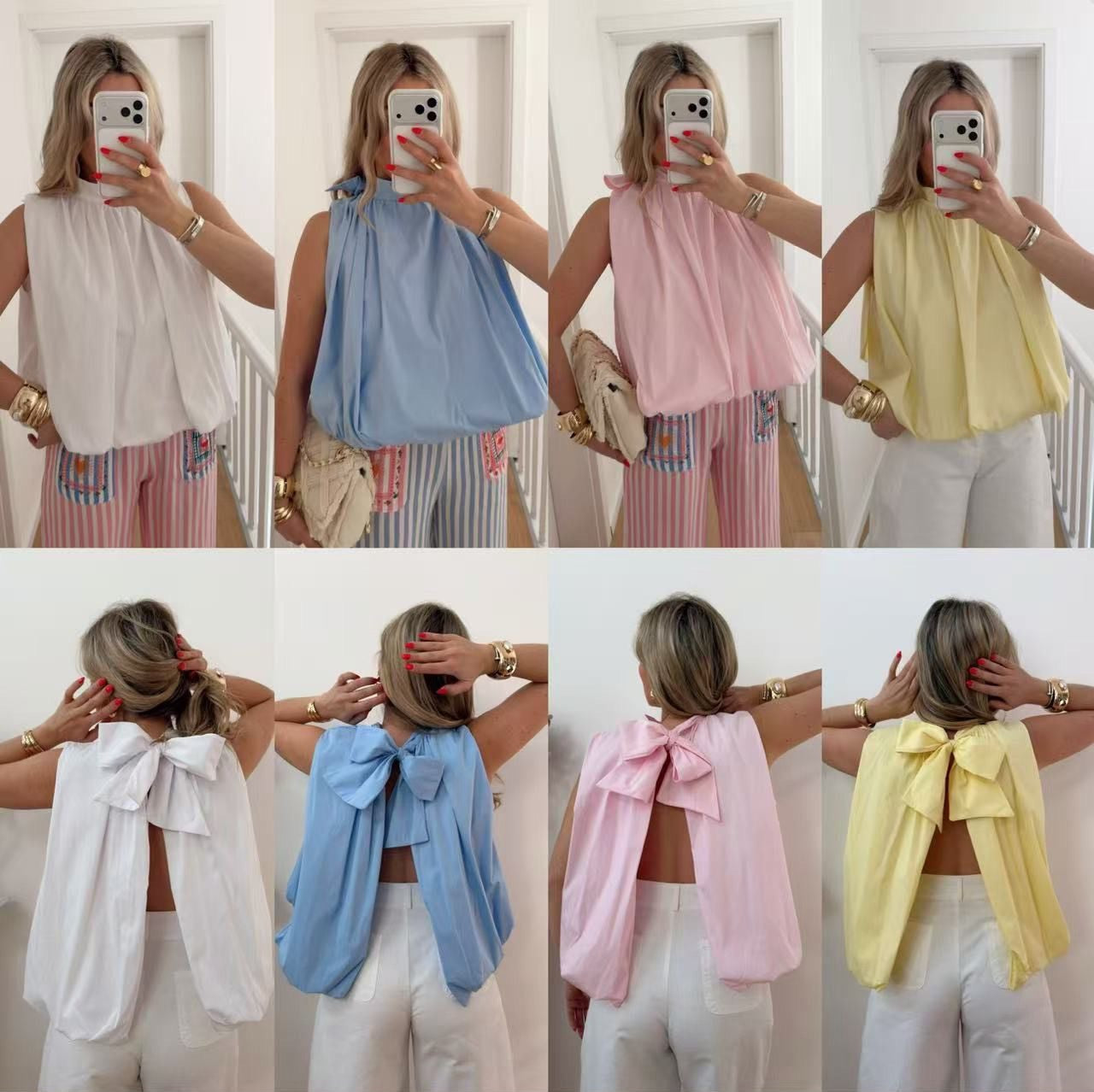 Blusa Popellin laço