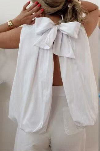 Blusa Popellin laço