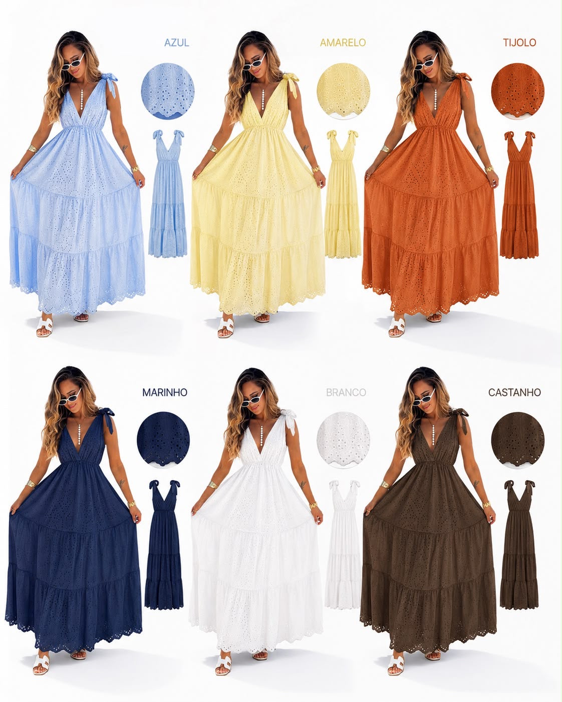 Vestido bordado inglês