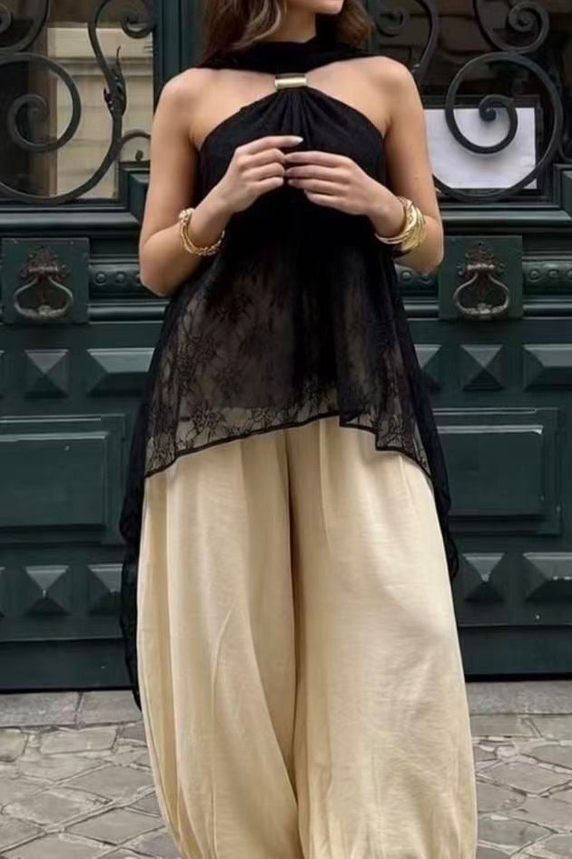 Top rendado Detalhe dourado
