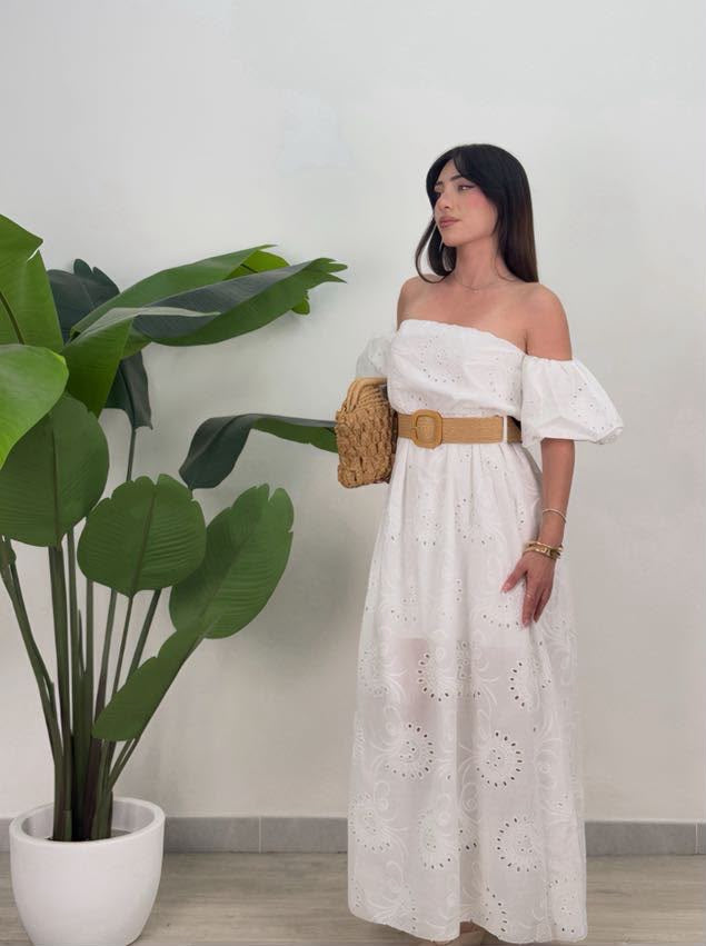 Vestido Penélope bordado inglês