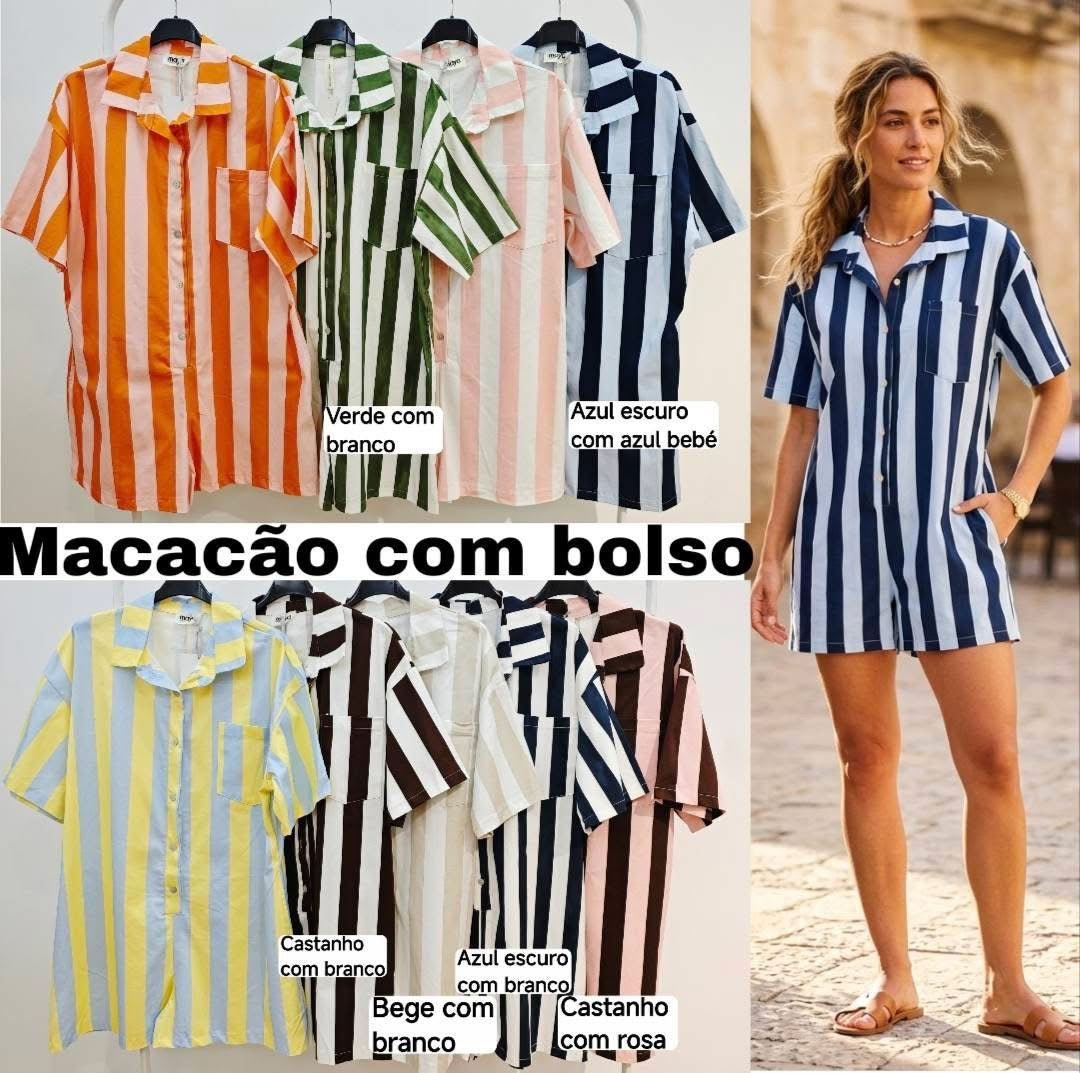 Macacão riscas
