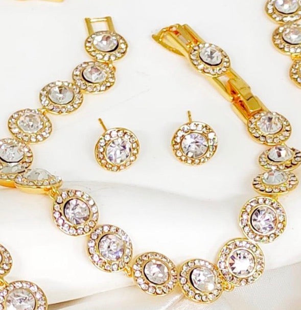 Pulseira + brincos inspiração Swarovski