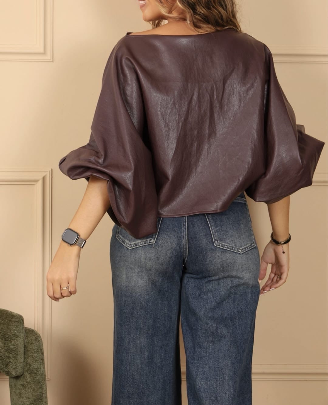 Blusa Napa manga arregaçada