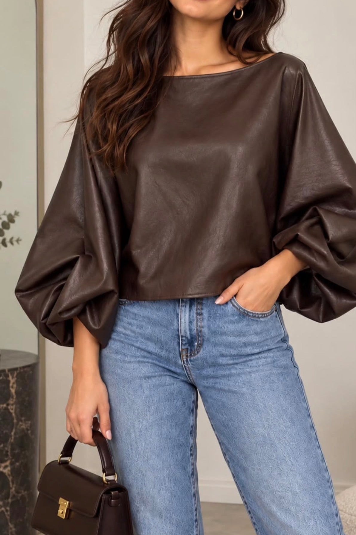 Blusa Napa manga arregaçada