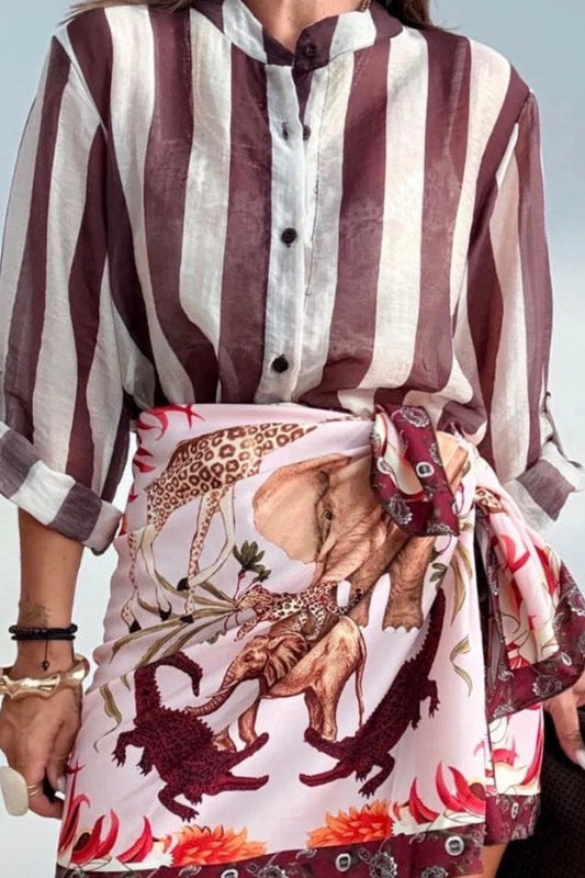 Camisa estilo linho acetinada